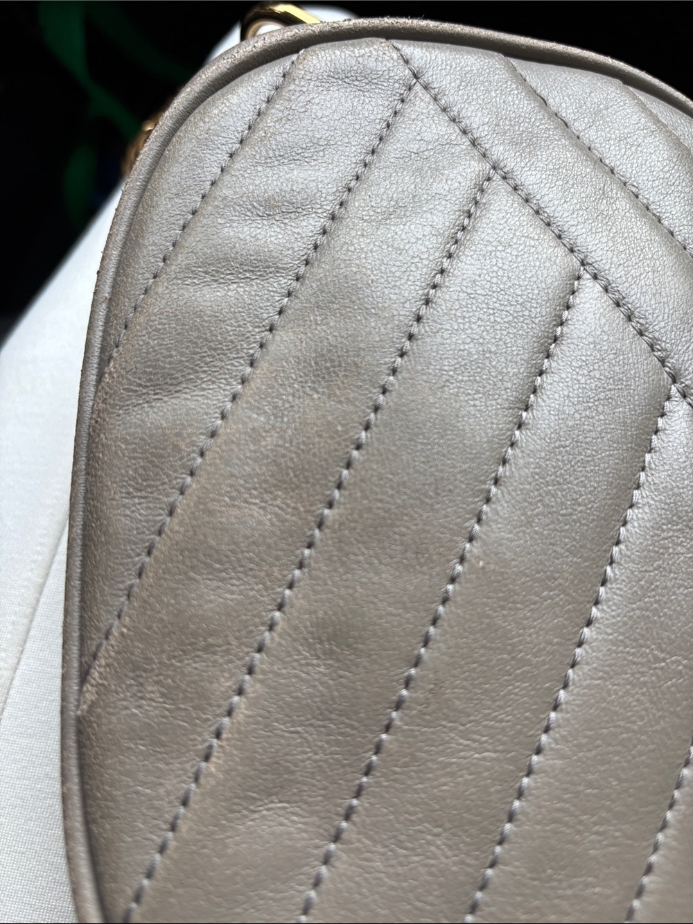 Tory Burch Quilted Leather MC Camera Bag in Taupe with Gold Logo - Picture 11 of 11